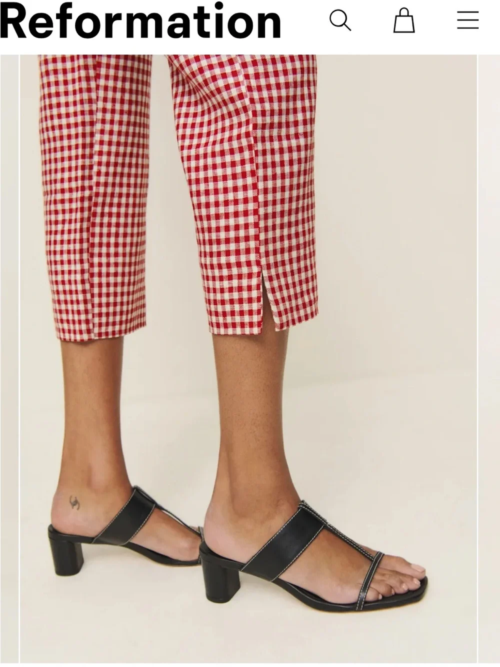 Reformation Petra linen low rise, pedal pusher pant - Picture 3 of 6